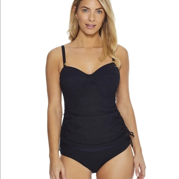 Fantasie Black Ottawa Twist Underwire Tankini Top 38I - Picture 1 of 9